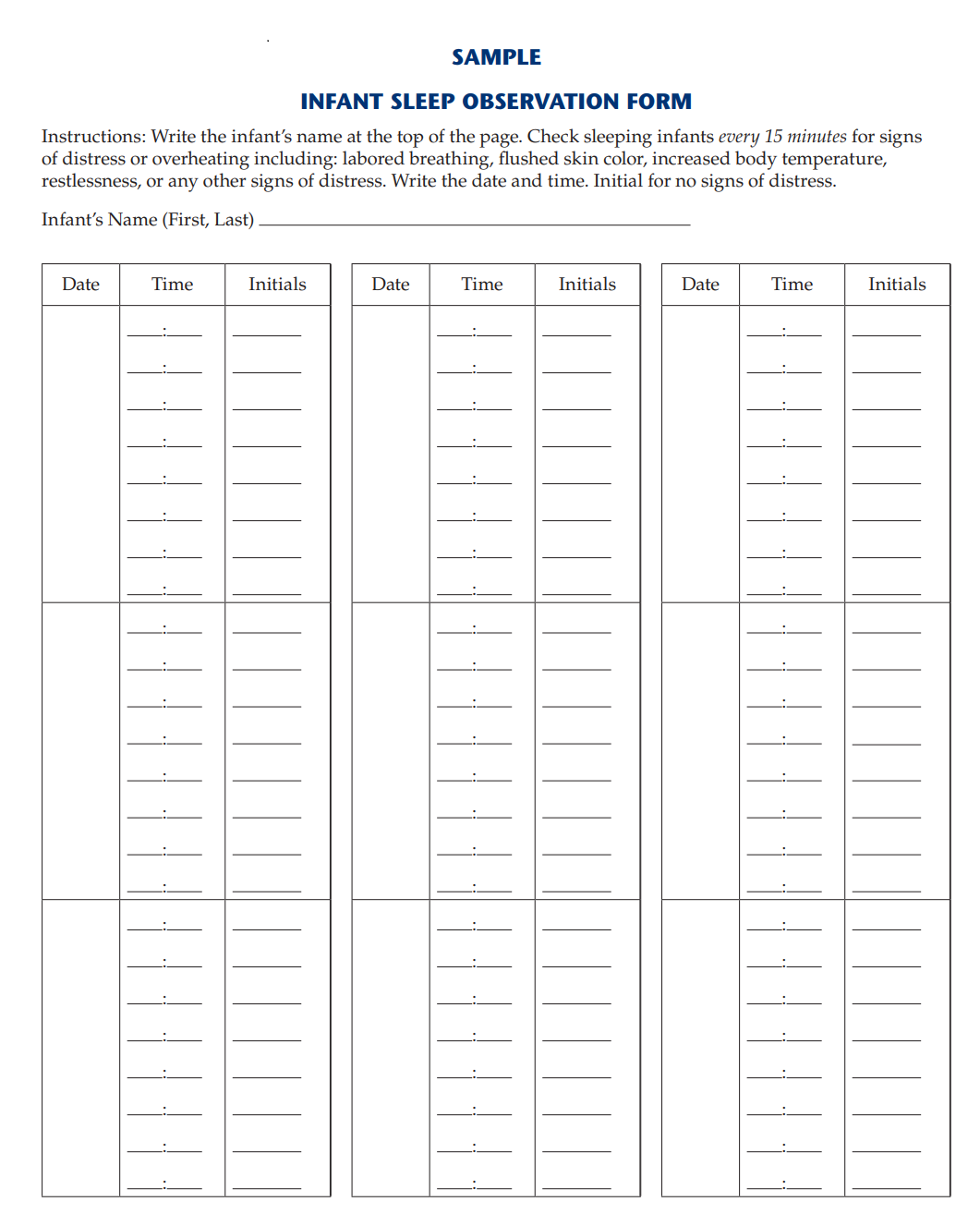 Sample Infant Sleep Observation Form California Childcare Health Program child-care-licensing-regulations-childcare-gov-in-2020-childcare